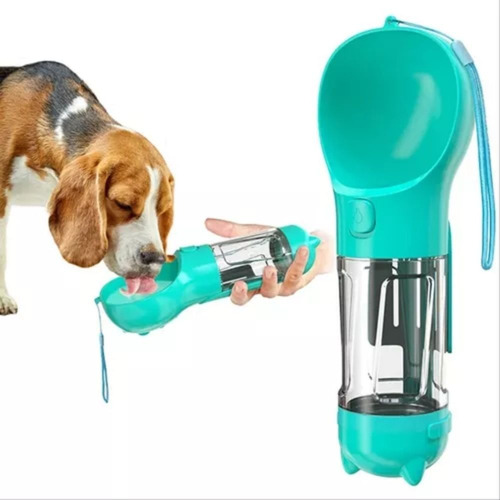 Botella Agua Y Dispenser Alimento Portátil Perro Gato 4 En 1