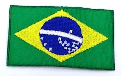 Patch Bordado Da Bandeira Do Brasil 75x55mm Ótima Qualidade
