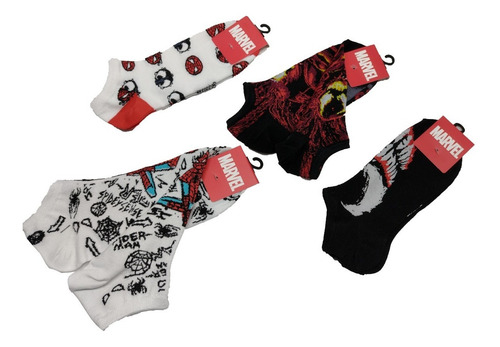 Calcetines Tines Pack 4 Hombre Marvel Spiderman Venom Geek