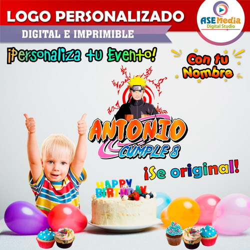 Logo Digital Naruto Shippuden Saludo Personalizado