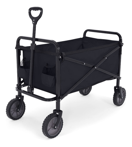 Carro Plegable Utilitario Para Jardín Y Camping, Negro