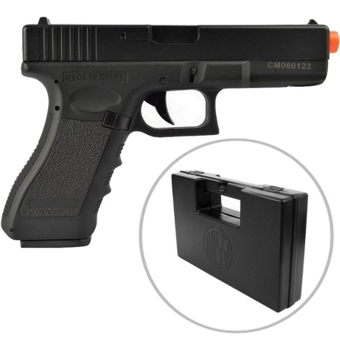 Pistola Airsoft Glock G18c Elétrica Cyma Com Case Maleta