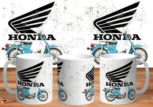 Taza - Tazón De Ceramica Honda Econo Power Moto Retro Art