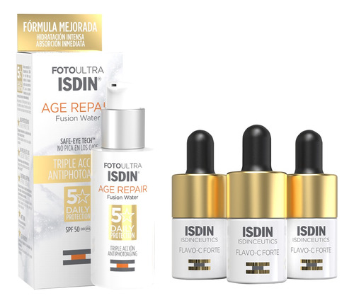 Kit Isdin: Flavo C Forte 3u 5,3ml + Fusion W Age Repair 50ml