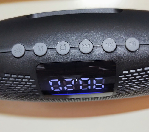 Regalo Día Del Padre Parlante Portátil Bluetooth Despertador Negro