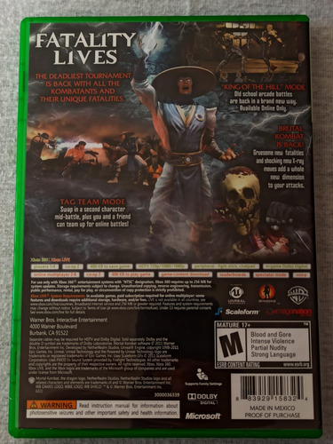 Mortal Kombat Xbox 360 Original Físico (Usado)