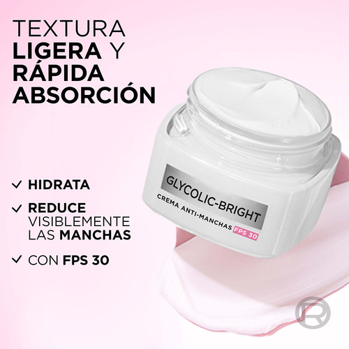 Crema Día Anti-manchas Con Ácido Glicólico L'oréal Paris Tod Todo Tipo De Piel Día