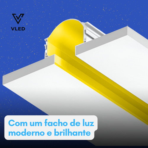 Perfil De Led Embutir No Frame Duplo C/ Iluminação Indireta