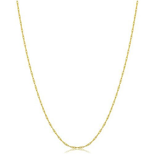 Collar De Cadena De Oro De 14k, 0.8 Mm (14-30 Pulgadas) -