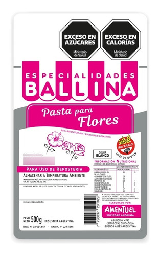 Pasta Ballina Para Flores Decoracion De Tortas Fondant 500gr