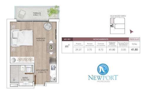 Imagen 8 de 8 de Venta Sky Punta Carretas Monoambiente Con Terraza!