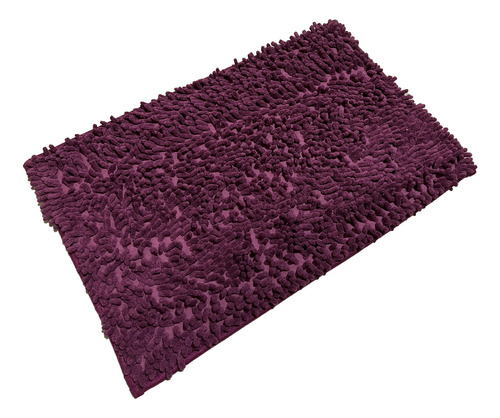 Limpia Pie De Baño Suave 40×60cm Colores Pelo Largo Color Morado Oscuro Liso