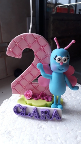 Bichikids Mas Vela Adorno De Torta Porcelana Fria