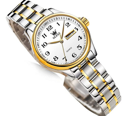 Pequeños Relojes De Plata Y Oro Para Mujeres, Reloj De Día Y