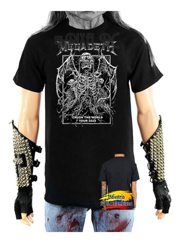 Camiseta Megadeth  Crush The World Tour Tipo Retro Pixel Rc