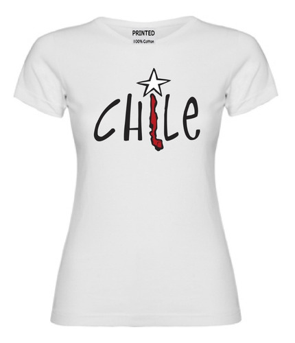 Imagen 1 de 3 de Polera Mujer Estampado Fiestas Patrias Chile