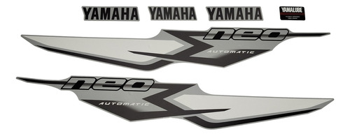 Kit Adesivos Faixa Yamaha Neo 115 2008 Prata Emblema