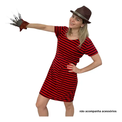 Vestido listrado vermelho e preto sales