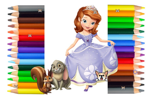10 Libros Colorear Princesa Sofia + 10 Cajitas De Colores 12