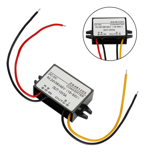 Convertidor Dc-dc 24v 36v 48v Redutor A 12v De 3a