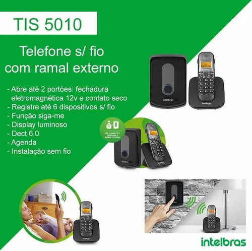 Kit Porteiro Sem Fio Tis 5010 + Fechadura Intelbras