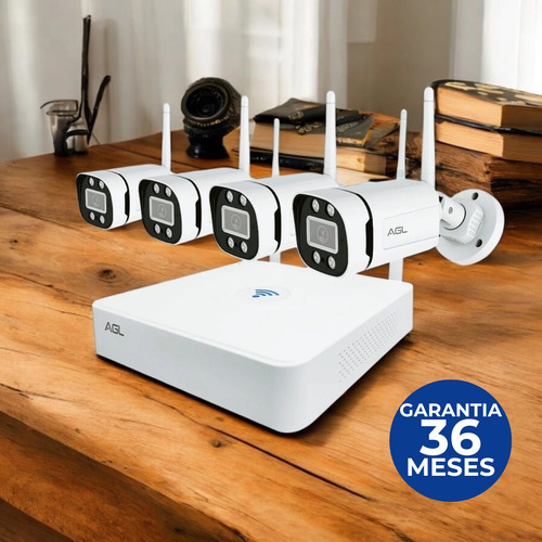 Kit Cftv Nvr Wifi Agl 4 Cameras Sem Fio Facil De Instalar
