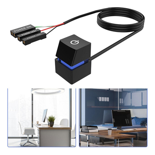 Interruptor Móvel De Mesa Com Cabos Pc Placa-mãe Botão A