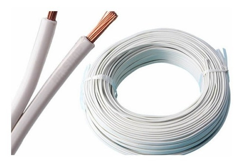 Rollo 100 Metros Cable Gemelo 2 X 0,75 Mm Color Blanco Mf