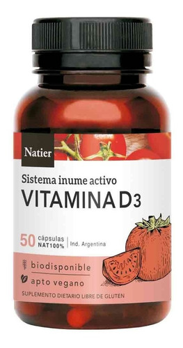 Natier Vitamina D3 50 Cápsulas