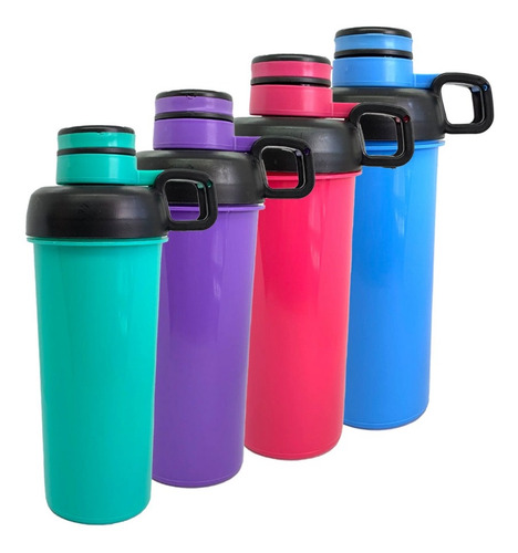 Imagen 3 de 10 de Botella Deportiva Shaker Tapa A Rosca Colores Running Gym