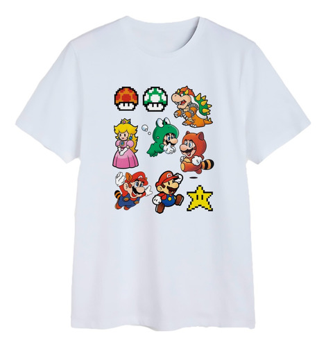 Polera Mario Bross Super Mario Juego Gamer Nintendo Unisex