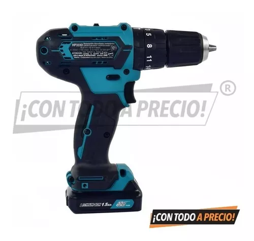 TALADRO INALAMBRICO MAKITA 1 BATERIA 1.5AH 75 PZS HP333DWYX4