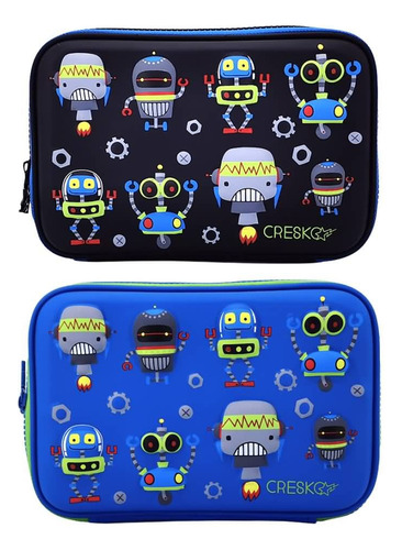 Cartuchera Escolar Cresko Robot Color Negro Lisa