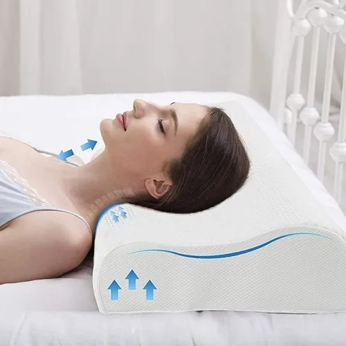 Almohada De Memoria Ortopédica Cervical Blanca Viscoelástica