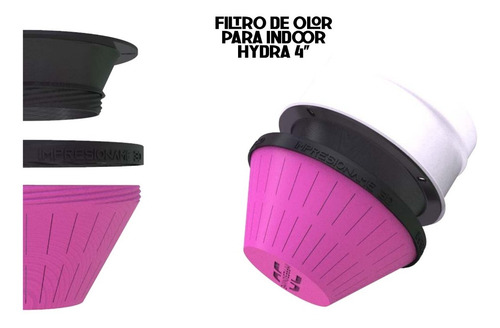 Imagen 2 de 4 de Filtro De Olor Para Extractor Hydra 4 Pulgadas + Carbon Acti