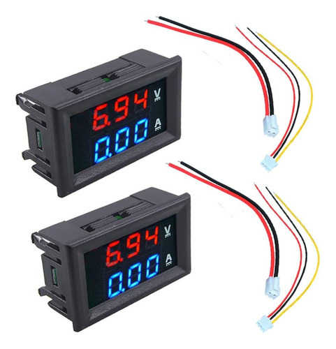 2-pack Dc 100v 10a Voltimetro Amperimetro Led Dual Volt Amp