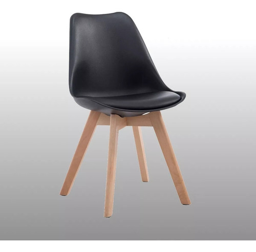 Silla Eames Acolchonada Negra Armada De Excelente Calidad