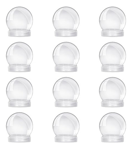 12 Pcs 2.8 Inch Snow Globe Kit, Clear Christmas Water G...