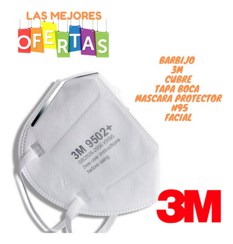 Barbijo Cubre Tapa Boca Mascara Protector 9502 N95 3m