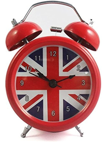 Clásico Reloj Despertador Británico Londres Bandera Cuadro C