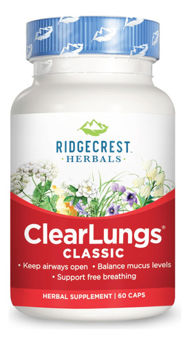 Ridgecrest Herbals Clearlungs, Formula Herbaria China, 60 Ca