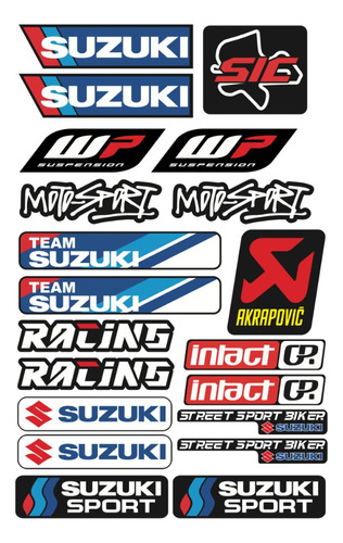 Suzuki Racing Set De Stickers Para Moto Deportiva Sz04