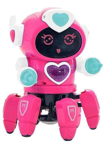 Brinquedo Robô Lady Dançarina Com Face Digital Luz E Som