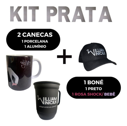 Kit Fã Prata (2 Caneca +1 Boné)
