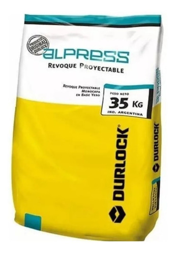 Bolsa De Yeso Pared Alpress Proyectable Durlock X 35kg