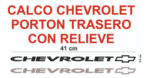 Calco Chevrolet Portón Trasero (con Relieve)