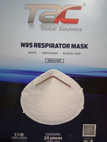 Respirador N95 Niosh Tac Similar A 8210 3m (caja 20 Pz) 