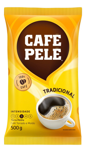 Café Torrado e Moído Tradicional Café Pelé Pacote 500g