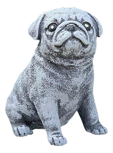 Adorable Pug Puppy Resina Estatua Escultura De Césped