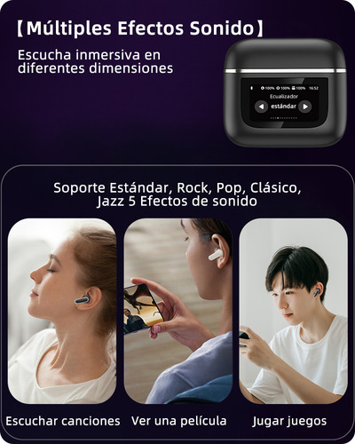 Skululu Skululu Fábrica TWS Auriculares Bluetooth XY27 Auriculares Bluetooth 5.4 Negro 1